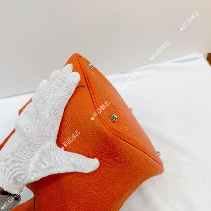 莉亞精品♡ Hermes p22愛馬仕橘#框R 二手美包-7
