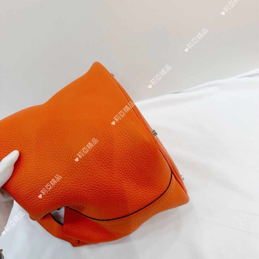 莉亞精品♡ Hermes p22愛馬仕橘#框R 二手美包-9