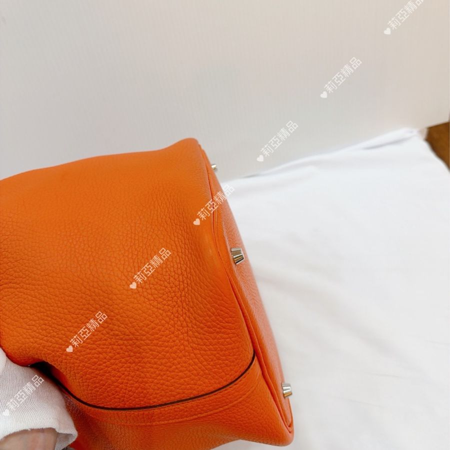 莉亞精品♡ Hermes p22愛馬仕橘#框R 二手美包-11