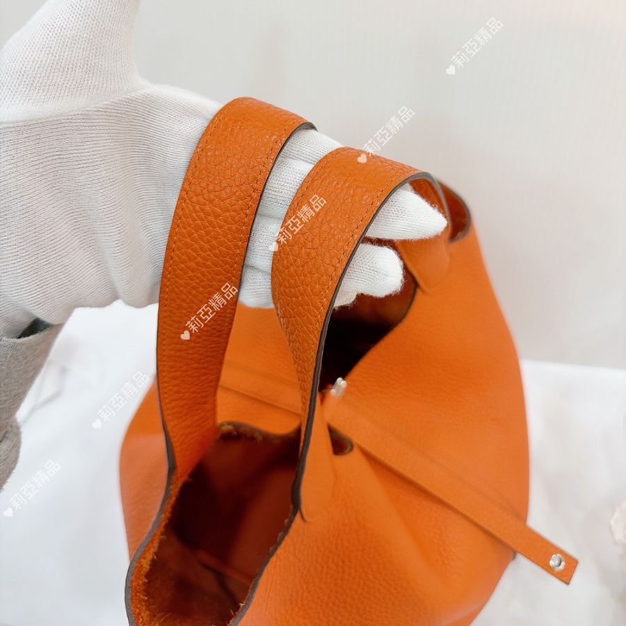 莉亞精品♡ Hermes p22愛馬仕橘#框R 二手美包-13