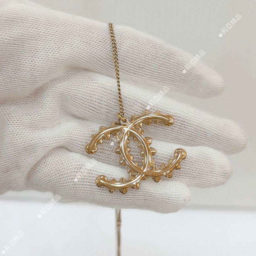 莉亞精品♡ Chanel 雙C水鑽珍珠 #二手美品-3
