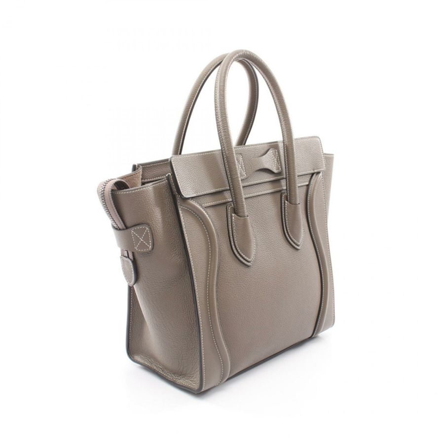 CELINE Luggage Micro Shopper 手提包 189793 皮革 米色 二手 女士-1