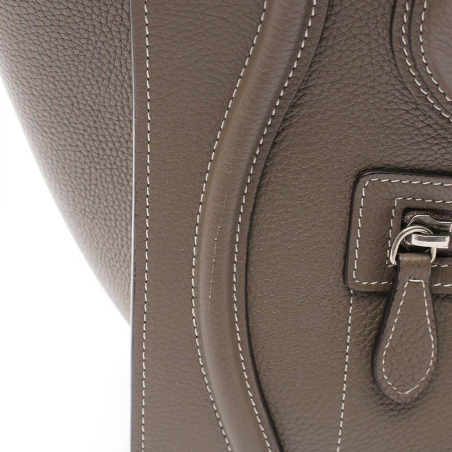 CELINE Luggage Micro Shopper 手提包 189793 皮革 米色 二手 女士-7