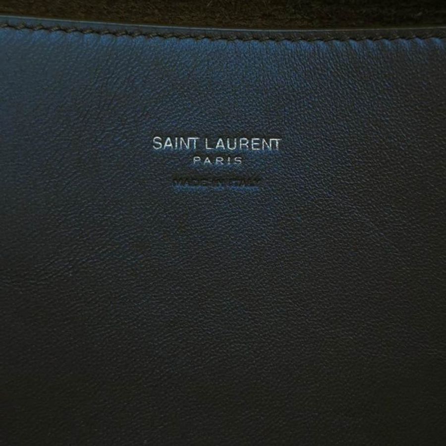 Saint Laurent Kate凱特包中型油蠟皮翻毛皮鱷魚紋YSL標誌YSL標誌雙面斜背包單肩包-7