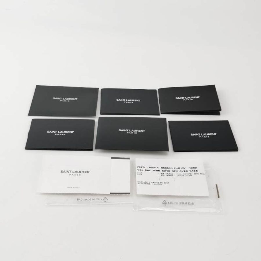 Saint Laurent Kate凱特包中型油蠟皮翻毛皮鱷魚紋YSL標誌YSL標誌雙面斜背包單肩包-13