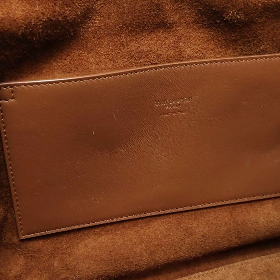 Saint Laurent Kate凱特包中型油蠟皮翻毛皮鱷魚紋YSL標誌YSL標誌雙面斜背包單肩包-15