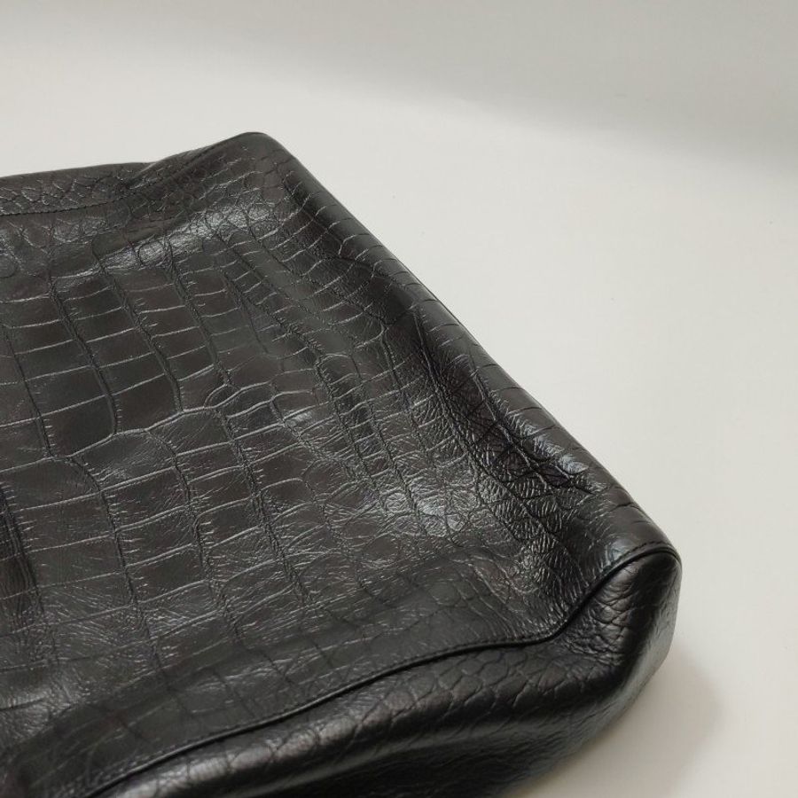 Saint Laurent Kate凱特包中型油蠟皮翻毛皮鱷魚紋YSL標誌YSL標誌雙面斜背包單肩包-20