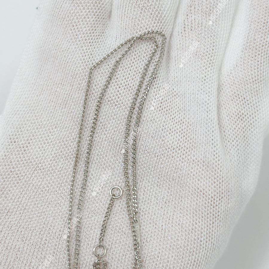 莉亞精品♡Celine 水鑽凱旋門項鍊 銀 二手美品-5