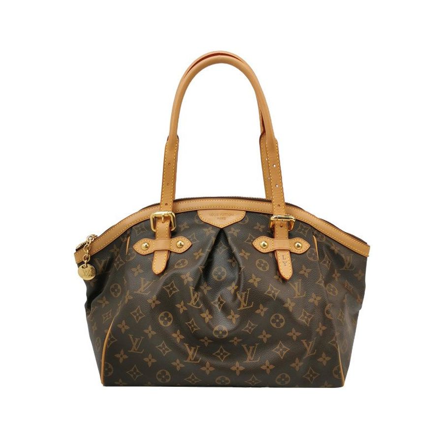 Louis Vuitton (LV) Tivoli大號植鞣革Monogram印花褶襉肩包-0