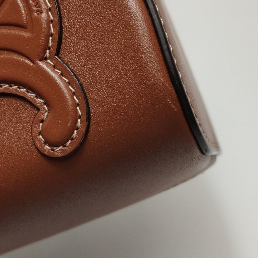 Celine Box Triomphe小號牛皮純色凱旋門Logo單肩包-15