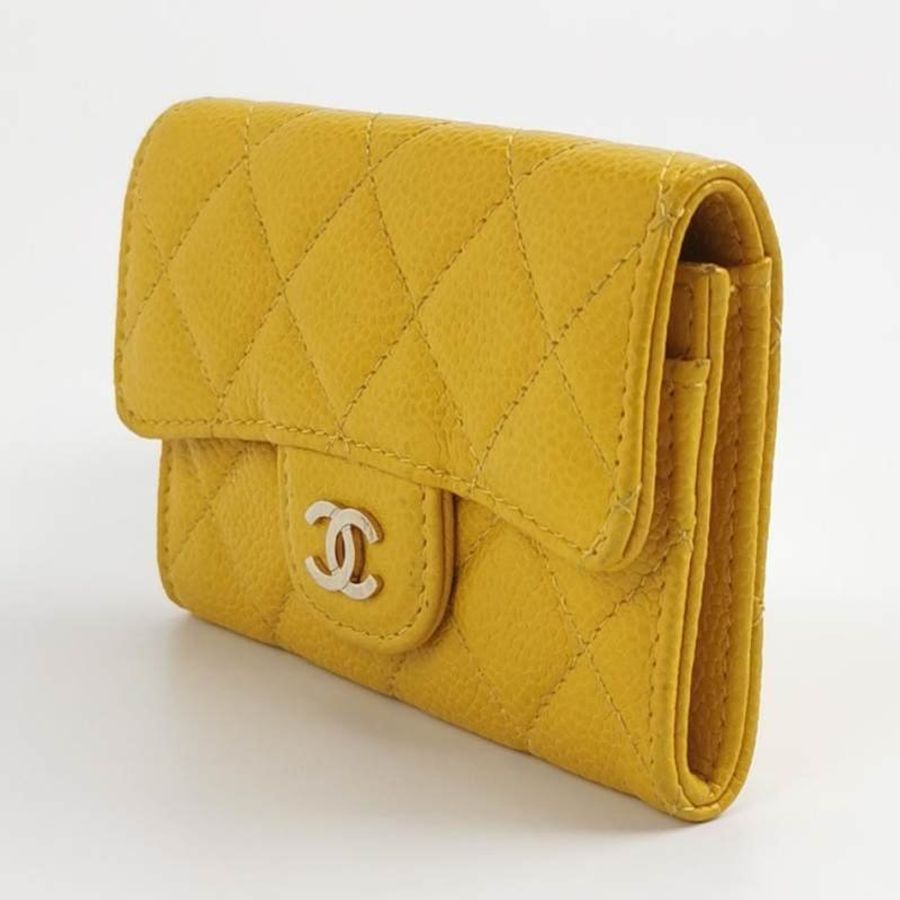 Chanel CC Bag牛皮菱格絎縫雙C Logo卡包-1