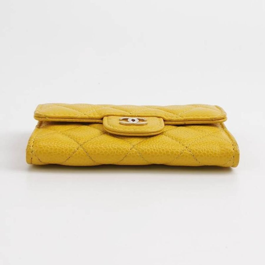 Chanel CC Bag牛皮菱格絎縫雙C Logo卡包-4