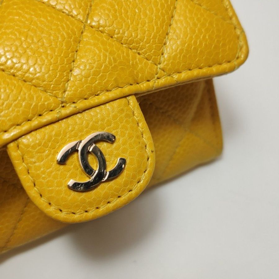 Chanel CC Bag牛皮菱格絎縫雙C Logo卡包-11