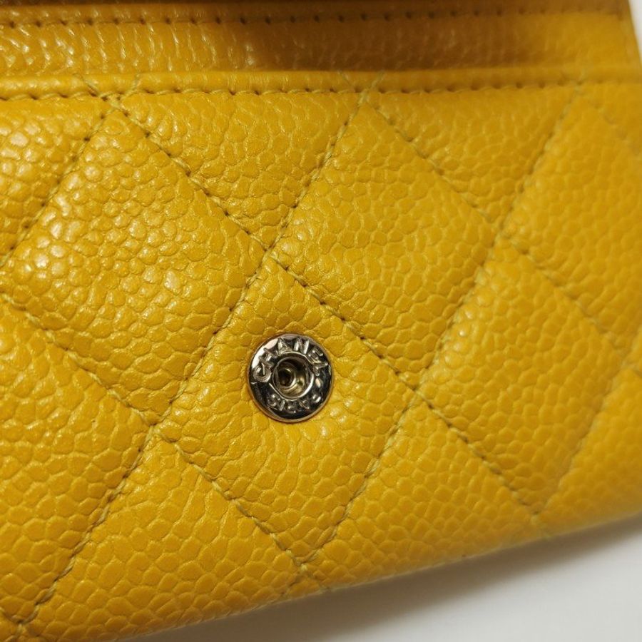 Chanel CC Bag牛皮菱格絎縫雙C Logo卡包-12