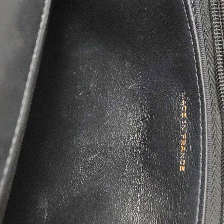 Chanel 羊皮純色菱格絎縫雙C標識斜背包單肩包-9