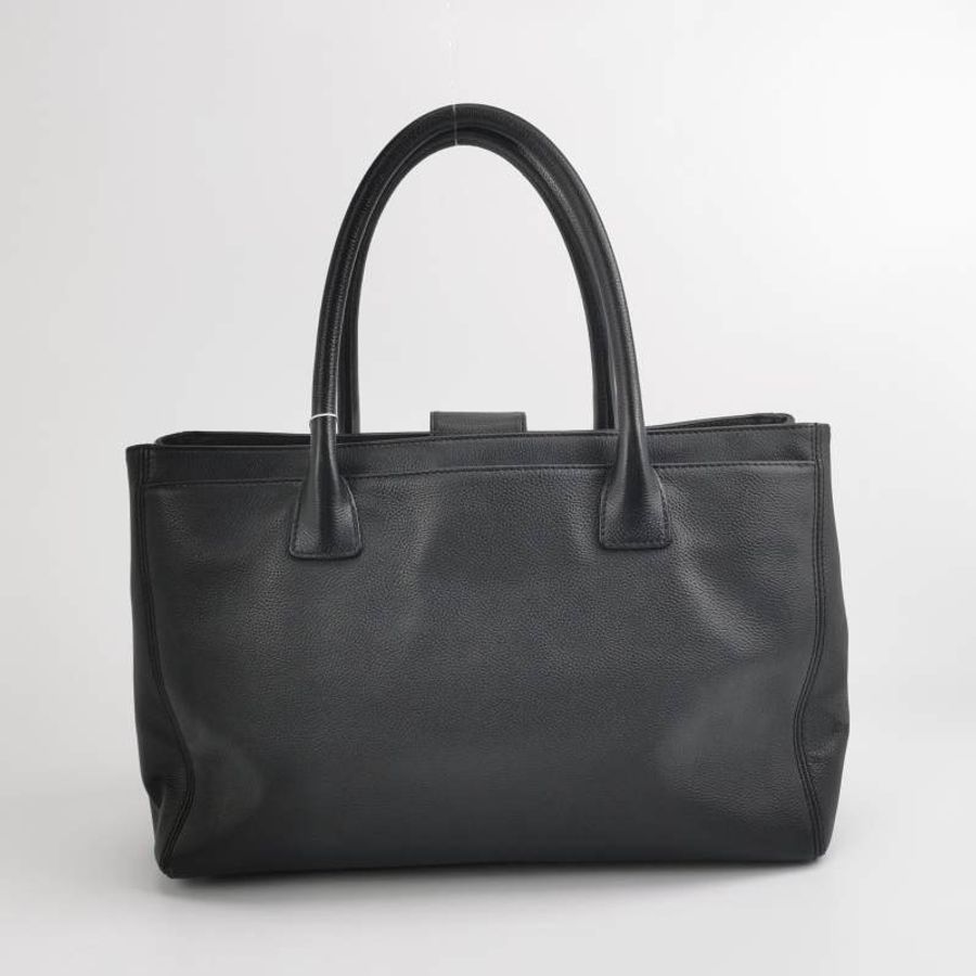 Chanel Cerf Tote牛皮純色雙C釦子母包單肩包-4