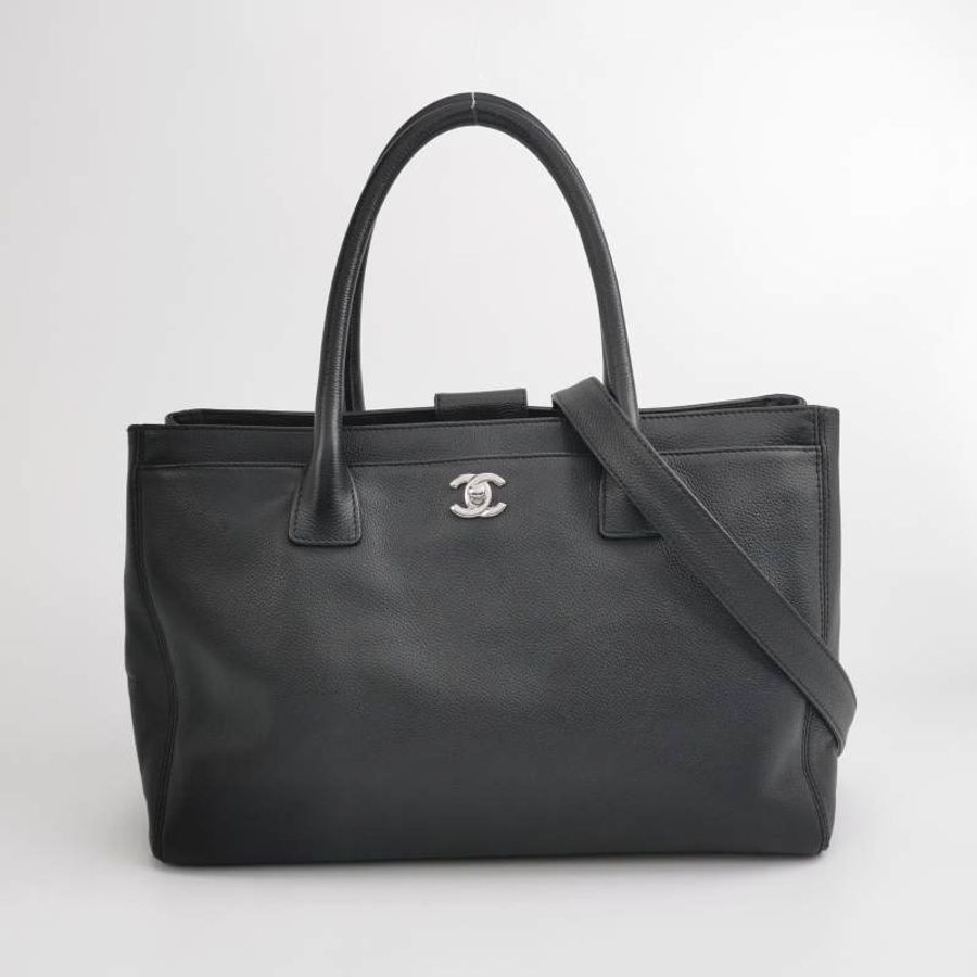 Chanel Cerf Tote牛皮純色雙C釦子母包單肩包-8