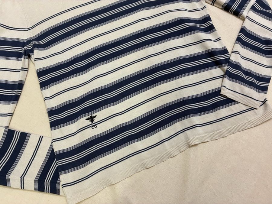 Christian Dior 條紋上衣 100%桑蠶絲-3