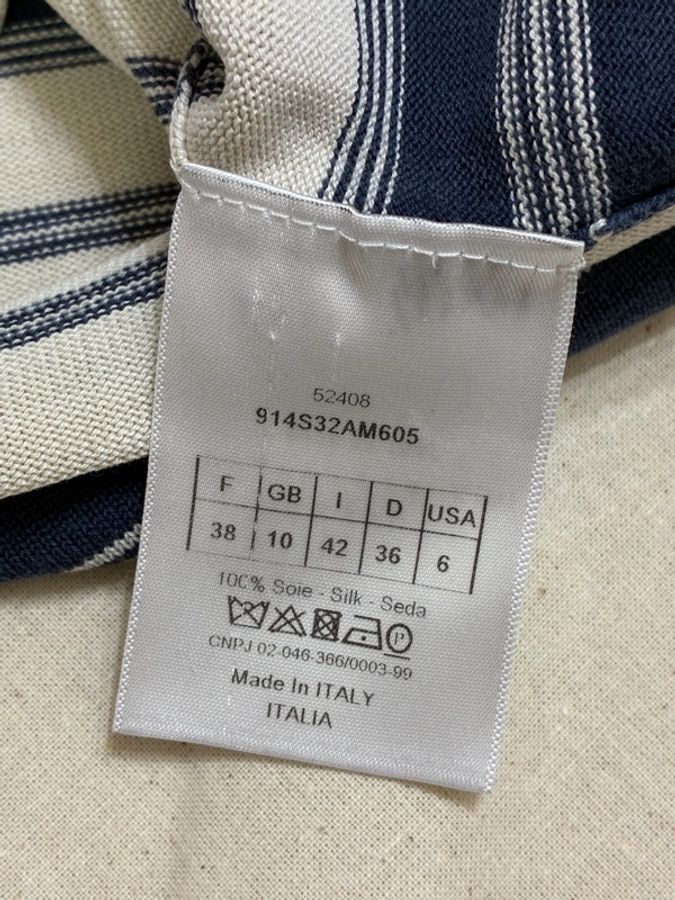 Christian Dior 條紋上衣 100%桑蠶絲-4