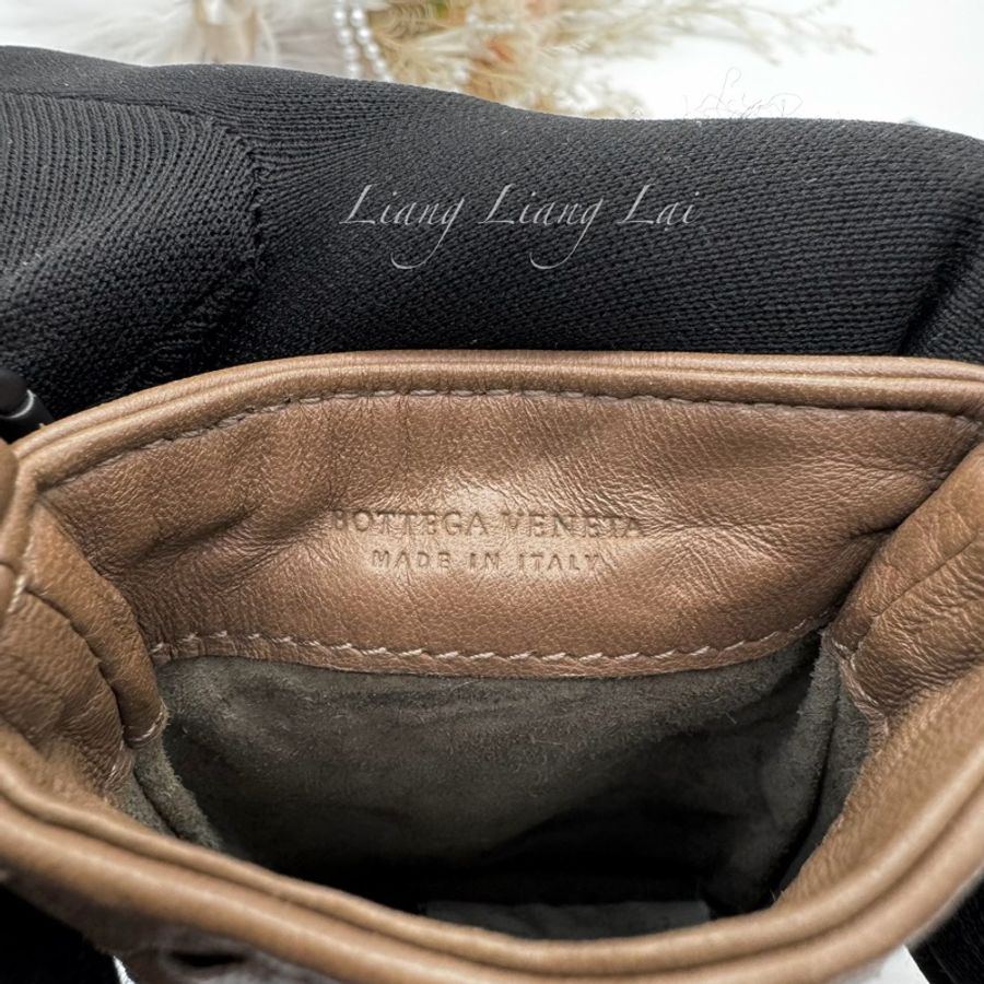 BOTTEGA VENETA BV 編織小羊皮焦糖棕色小提包｜小廢包｜萬用掛包-2