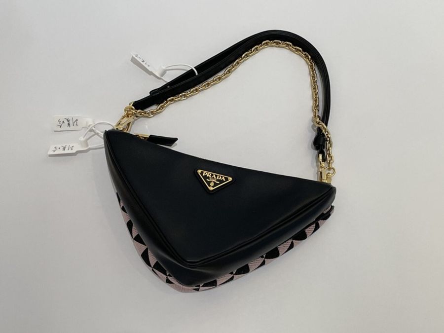 Prada Symbole Small Double Bag 黑×粉｜近新｜附原廠防塵袋-0
