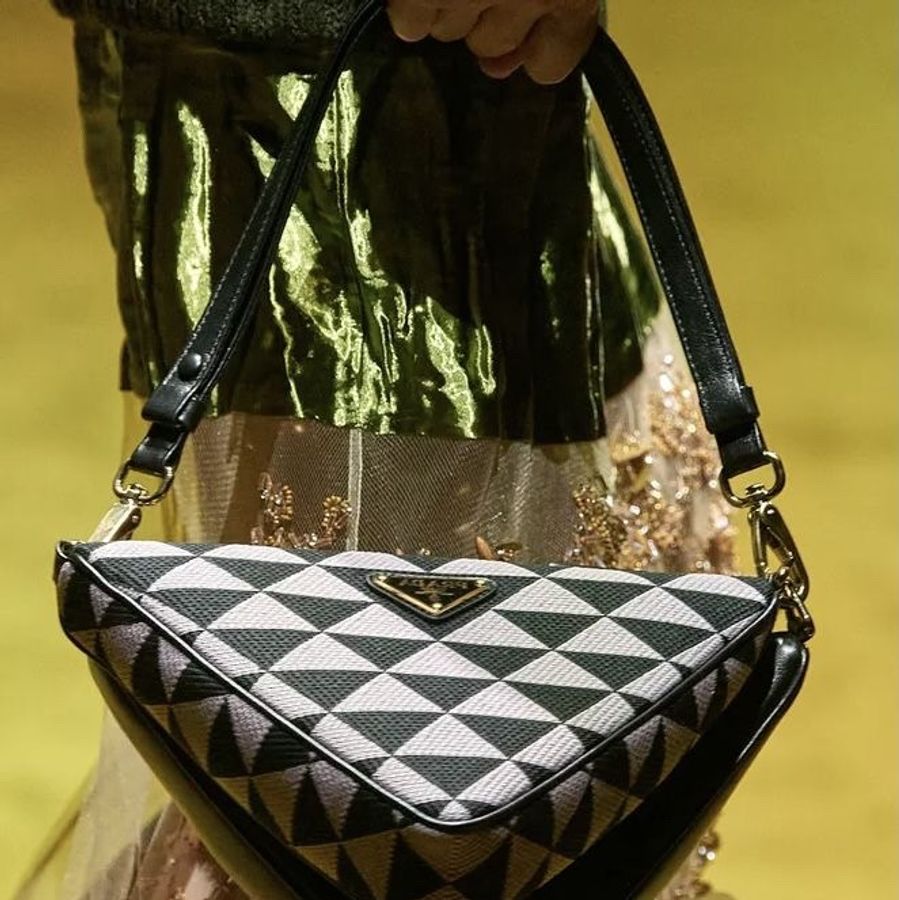 Prada Symbole Small Double Bag 黑×粉｜近新｜附原廠防塵袋-3