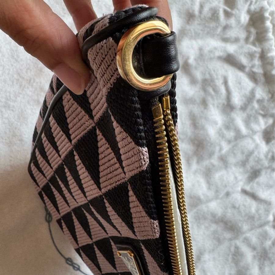 Prada Symbole Small Double Bag 黑×粉｜近新｜附原廠防塵袋-11