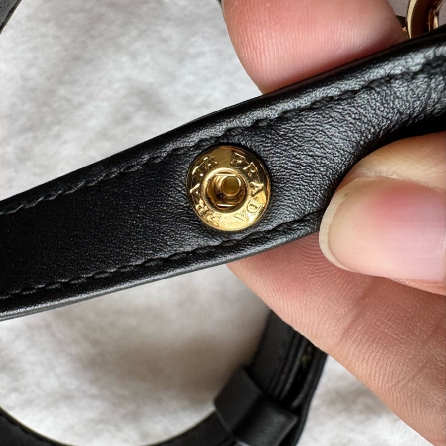 Prada Symbole Small Double Bag 黑×粉｜近新｜附原廠防塵袋-32
