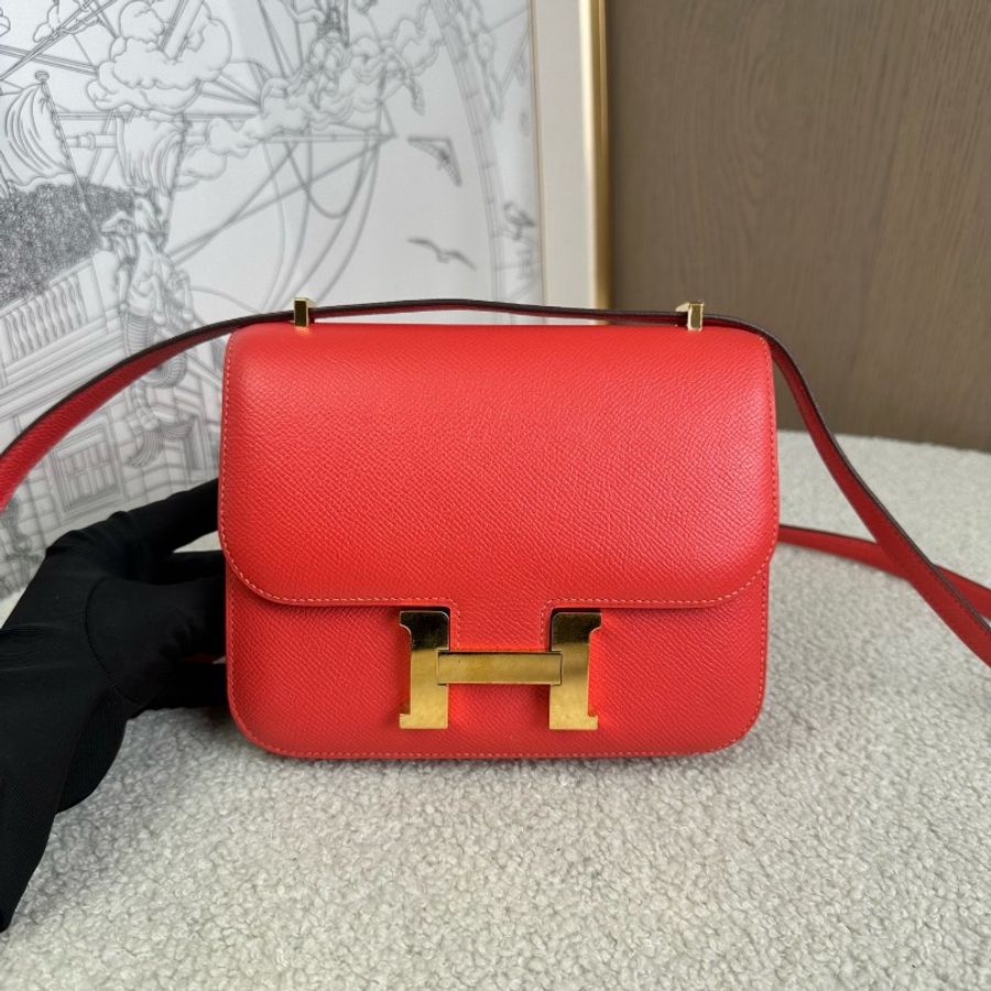 Hermes Constance康康19 番茄紅金扣 ep皮 X刻-0