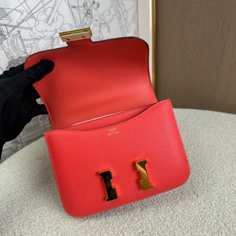 Hermes Constance康康19 番茄紅金扣 ep皮 X刻-3