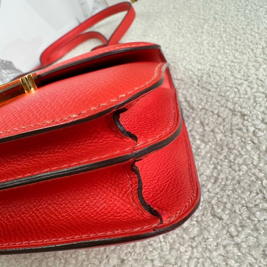 Hermes Constance康康19 番茄紅金扣 ep皮 X刻-9