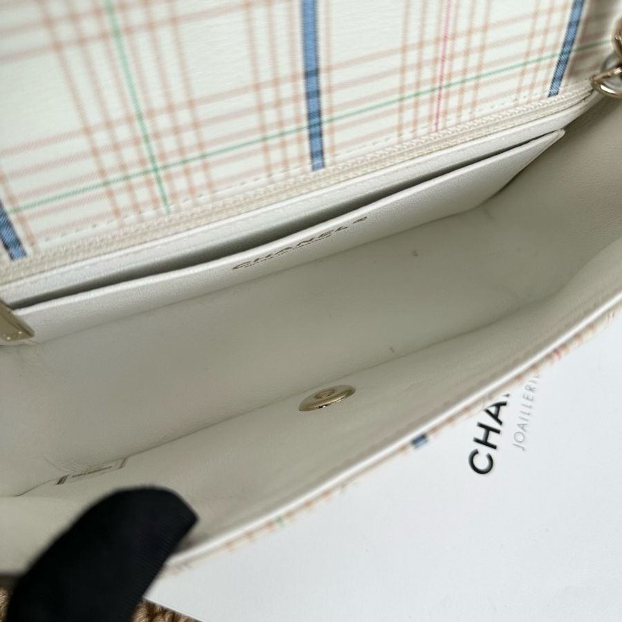 Chanel 奶油白藍天白雲彩色格子cf 大mini-4