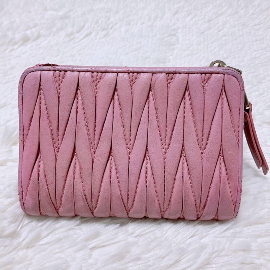 🌷MiuMiu 粉色短夾錢包👛｜經典花紋✦fufu style 精品✦ 氣質款｜皮夾.錢包-4