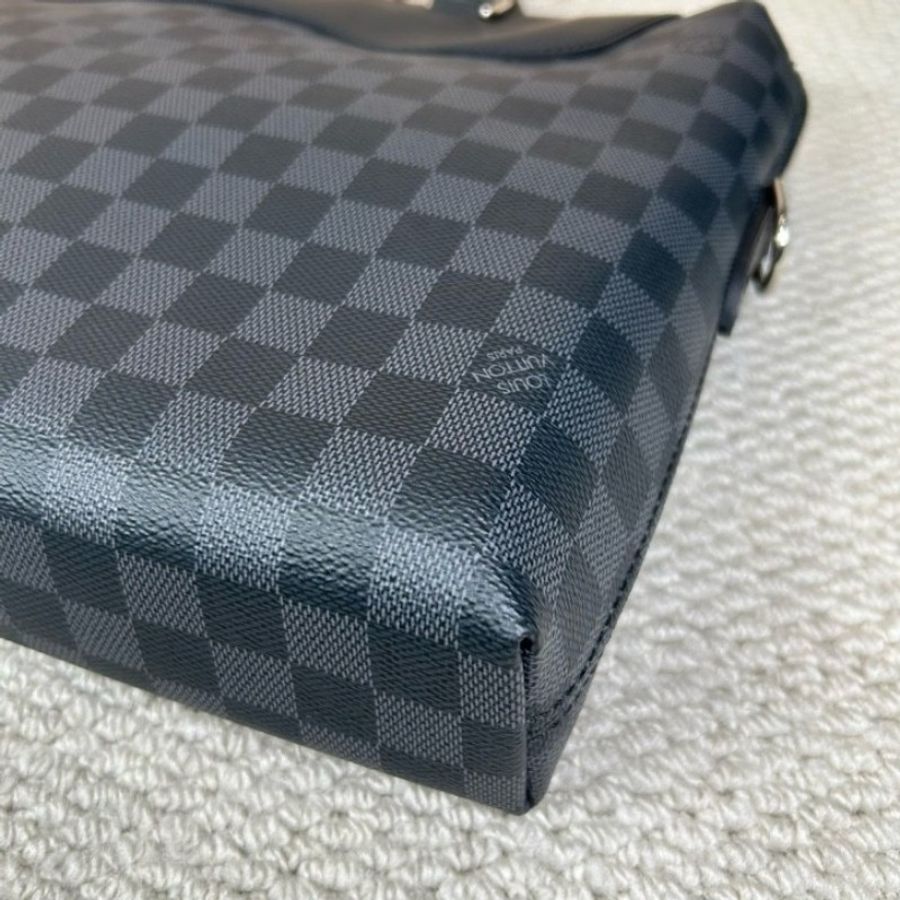 Louis Vuitton 棋盤格公文包 黑色棋盤格 有肩帶-8