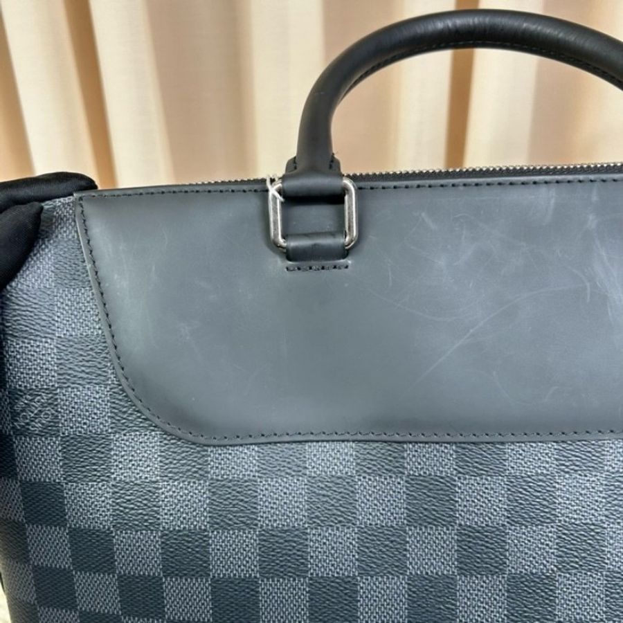 Louis Vuitton 棋盤格公文包 黑色棋盤格 有肩帶-10