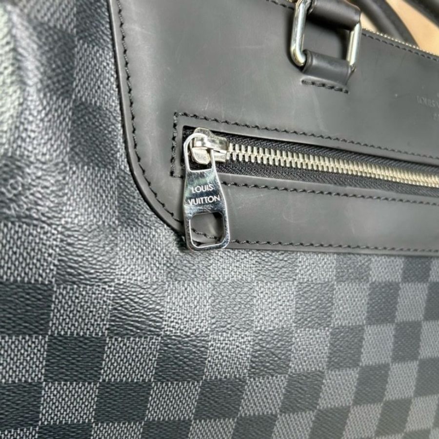 Louis Vuitton 棋盤格公文包 黑色棋盤格 有肩帶-14