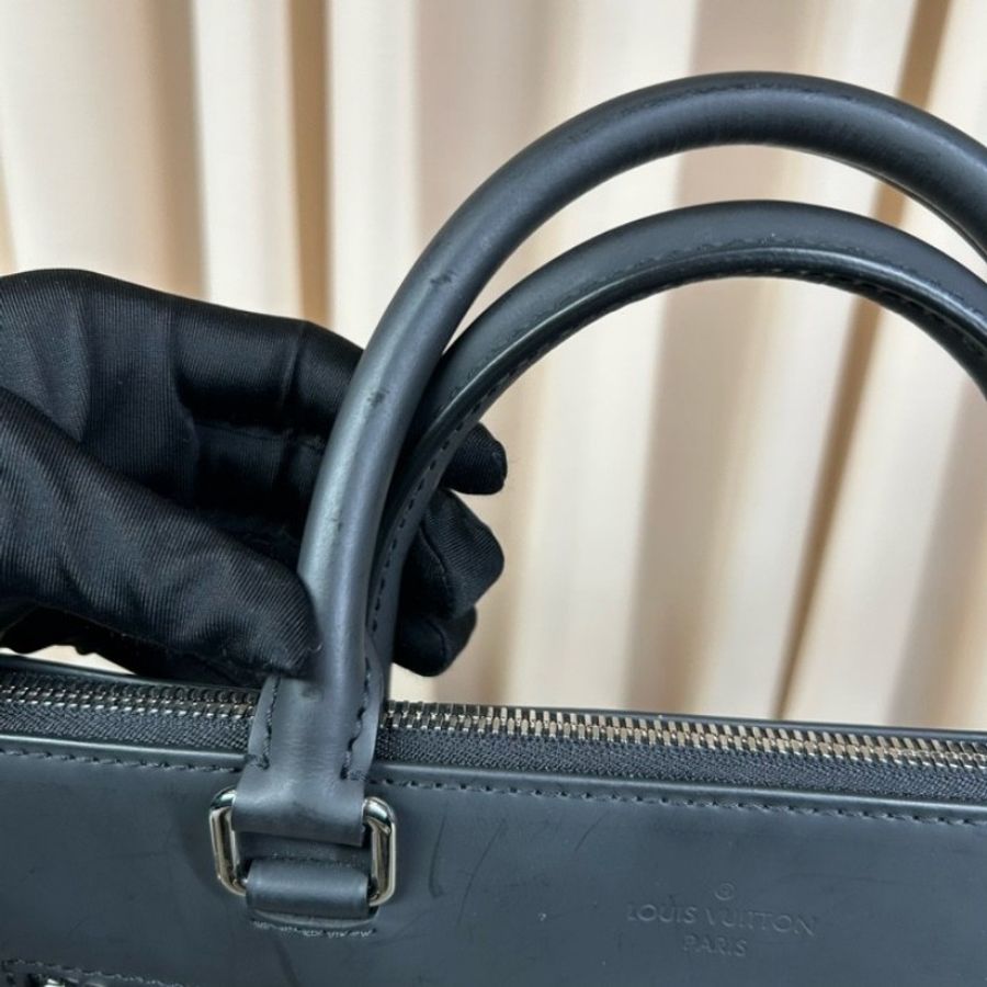 Louis Vuitton 棋盤格公文包 黑色棋盤格 有肩帶-19