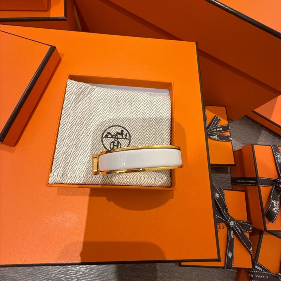 HERMES Clic H 手鐲（白金）-3