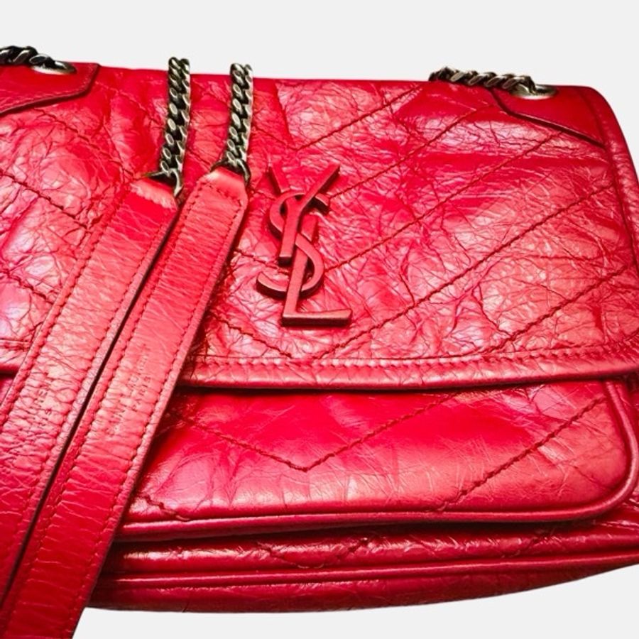 YSL Niki  Baby 小號 亮紅色-0