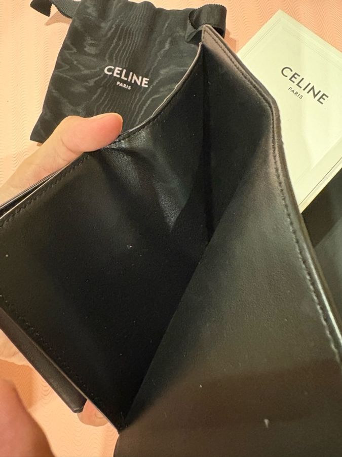Celine 凱旋門經典LOGO短夾/黑色-4