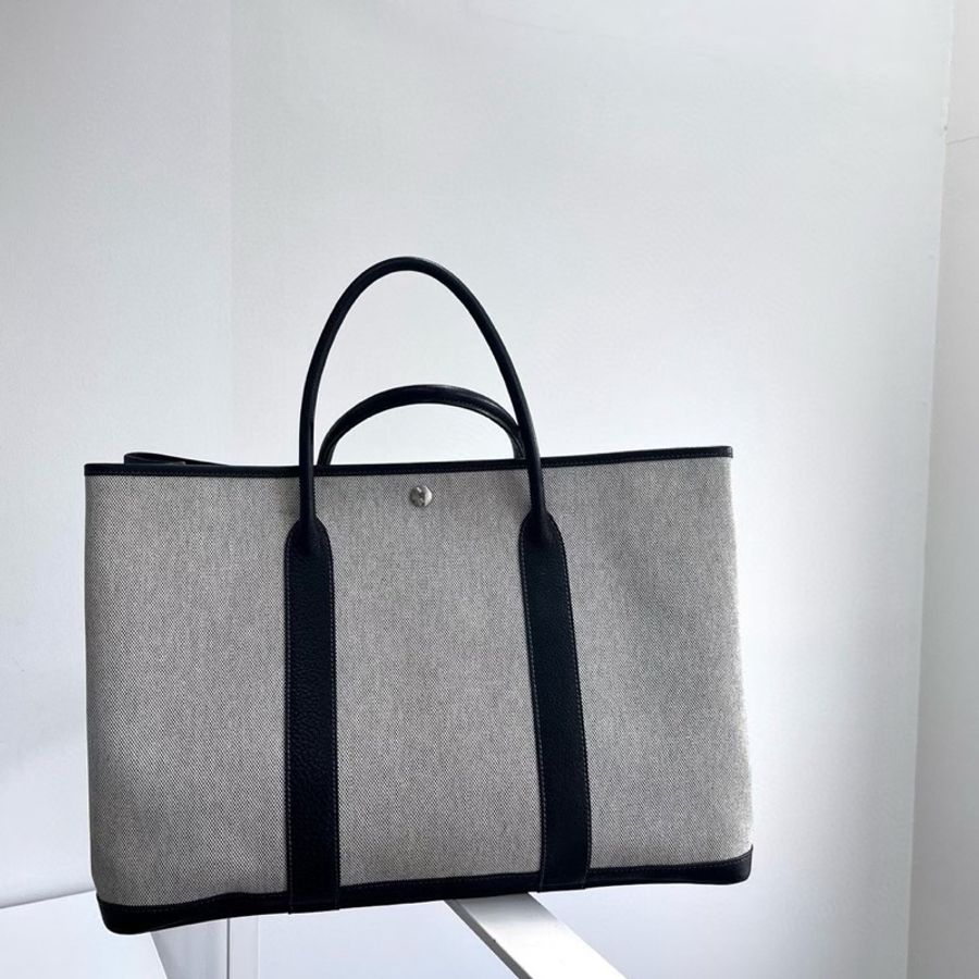 Hermes • Garden Party 45黑白熊貓帆布拼皮-0