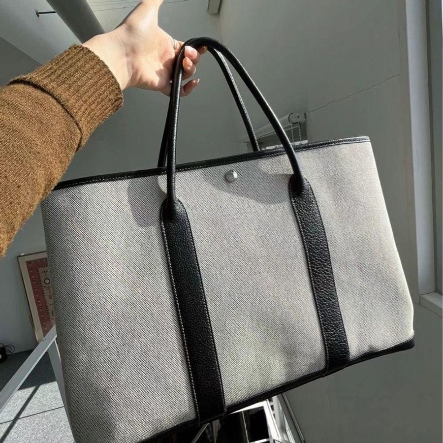 Hermes • Garden Party 45黑白熊貓帆布拼皮-1