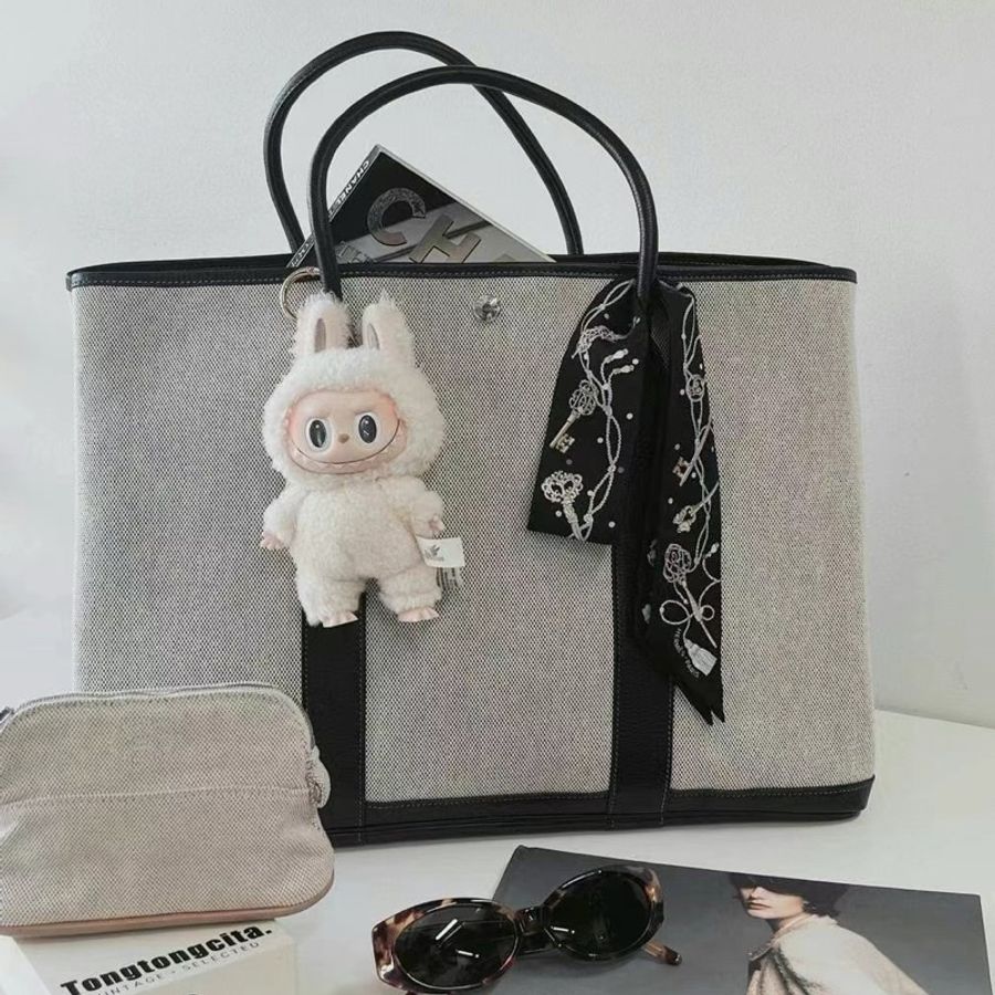 Hermes • Garden Party 45黑白熊貓帆布拼皮-2