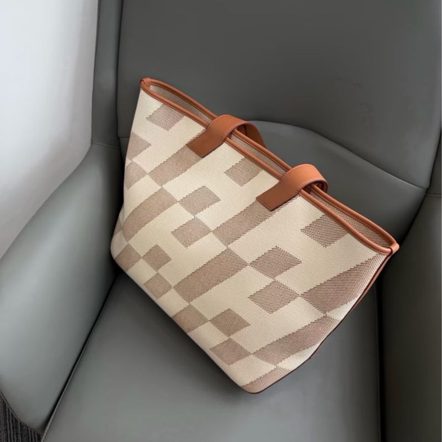 Hermes • Cabas 40 金棕色帆布托特包-1