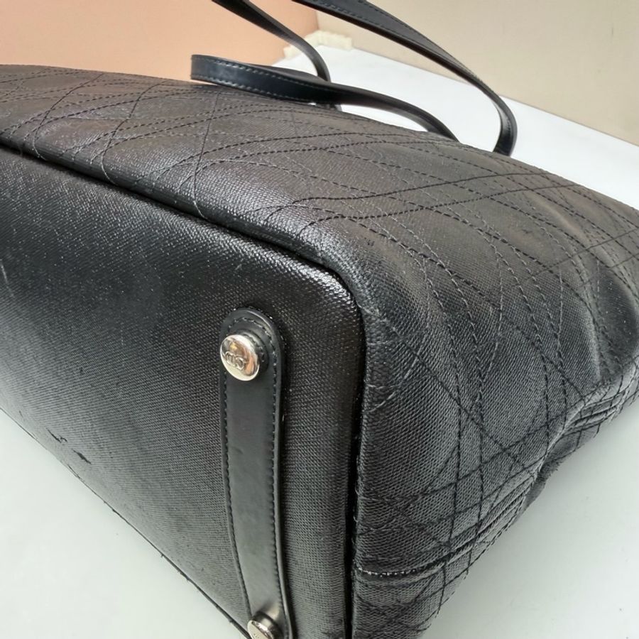 Dior • Panerea 經典藤格紋so Black全黑托特包-9