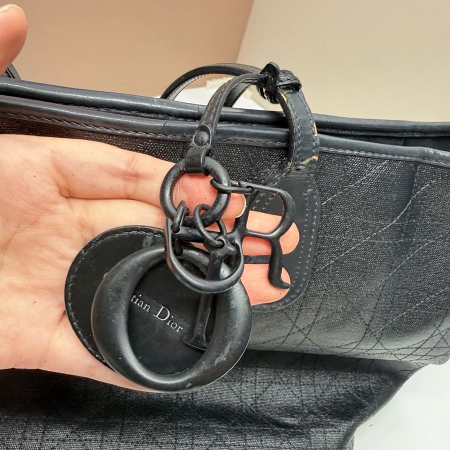 Dior • Panerea 經典藤格紋so Black全黑托特包-26