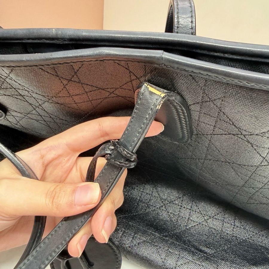 Dior • Panerea 經典藤格紋so Black全黑托特包-27