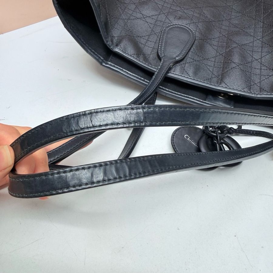 Dior • Panerea 經典藤格紋so Black全黑托特包-39