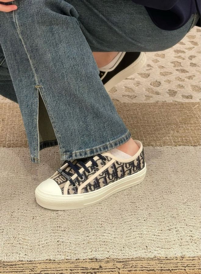Dior迪奧 Walk'In藍色滿logo刺繡女款球鞋 36.5碼-7