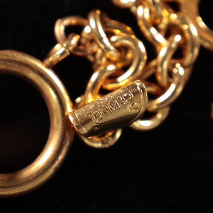 Chanel 素金字母拼接长项链毛衣链-17